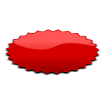 Oval shaped red star vector drawing