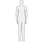 Male body silhouette vector graphics