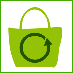 Eco green shopping vector icon