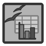 Vector clip art of gray computer spreadsheet document icon