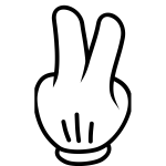 Victory sign with fingers