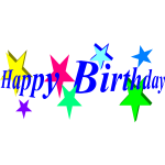 Happy birthday lettering vector image