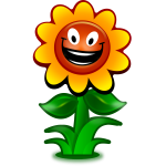 Vector image of game flower character smiling