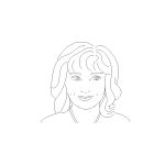 Woman's portrait line art vector drawing