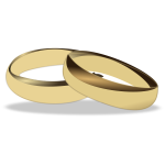 Gold wedding rings vector clip art