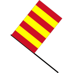 Yellow and red striped flag vector clip art