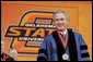 President George W. Bush delivers the commencement address to the class of 2006 of Oklahoma State University in Stillwater, OK on Saturday May 6, 2006. White House photo by Paul Morse