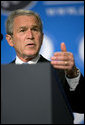 President George W. Bush addresses the National Catholic Prayer Breakfast Friday, April 13, 2007, in Washington, D.C. "A prayerful nation is a strong nation," said President Bush. "A prayerful nation is a nation, the true strength of which lies in the hearts of the men and women of our nation." White House photo by Shealah Craighead