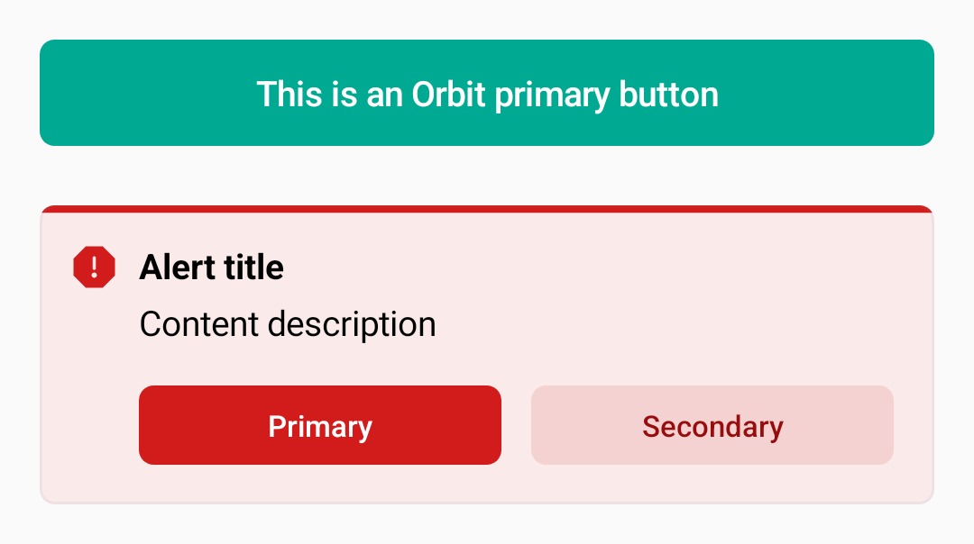 Orbit Button and Alert component