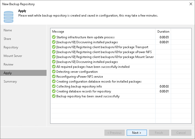 Step 7. Apply Backup Repository Settings