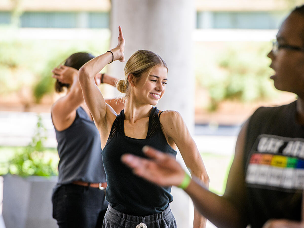 Students dancing