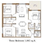 3 Bedroom Floor Plan With Dimensions In Feet