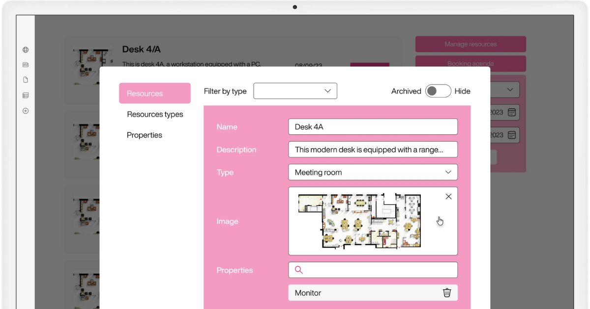 Booking Details for Spaces and Resources by intranet.ai