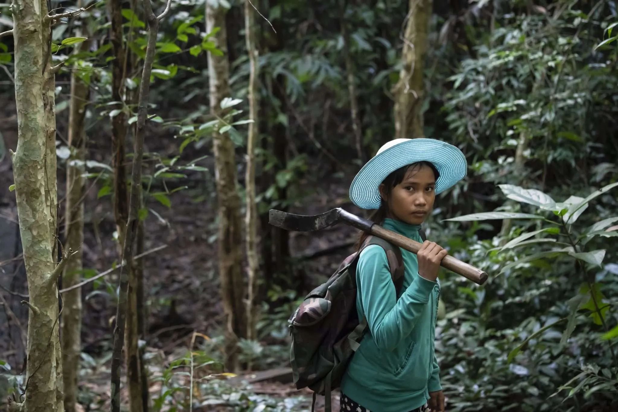 Girl in Cambodian forest