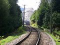 Beim Bahnhofsfest 2008 im Bahnhof Bad Herrenalb. Sicht von Bahnübergang vor dem Bahnhof.