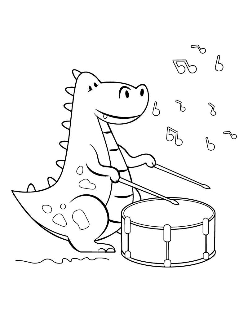 Dino Picnic Coloring Pages 11