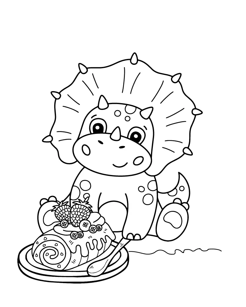 Dino Picnic Coloring Pages 9