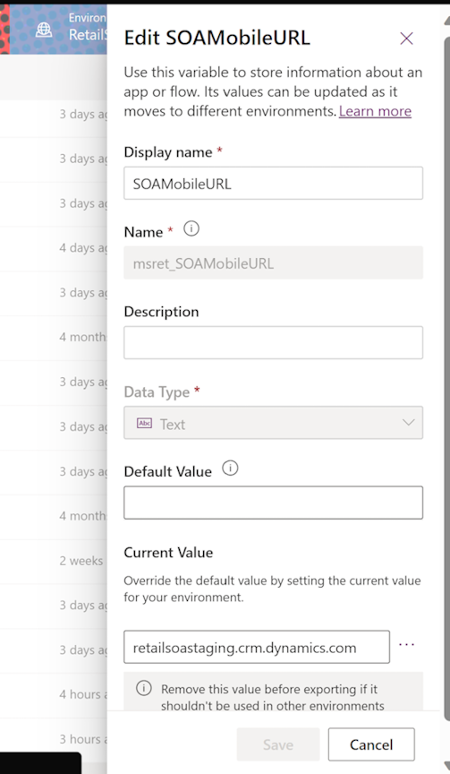 The image shows how to copy and set up the URL for Store Operations Assist Teams. 