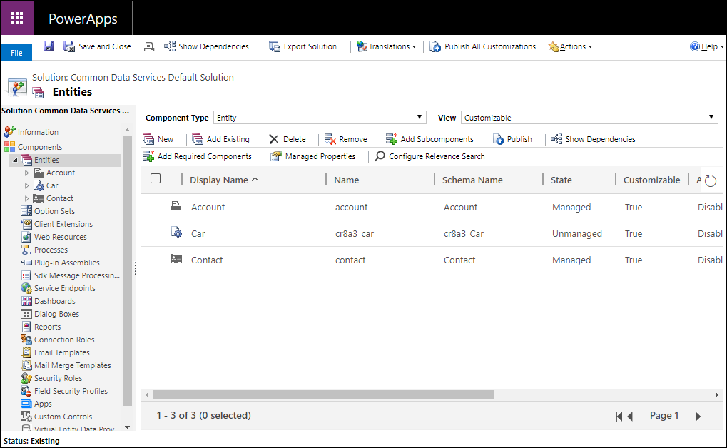 View tables in solution explorer.