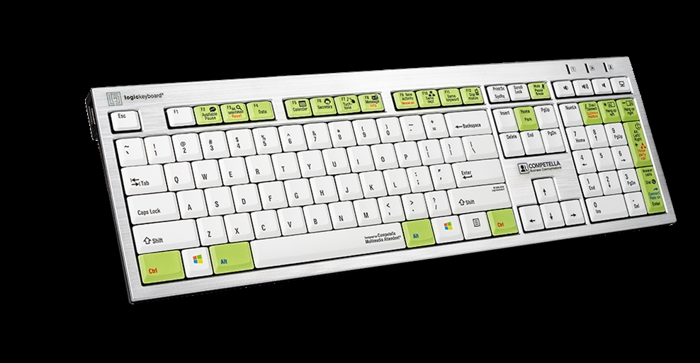 Competella Multimedia Attendant<br>Silver Slimline Keyboard – Windows<br>