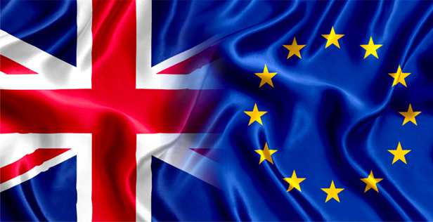 UK & EU flag combo illustration