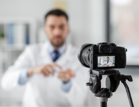 doctor in front of camera