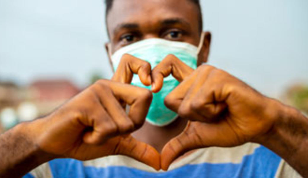 Young man in mask during COVID-19 pandemic