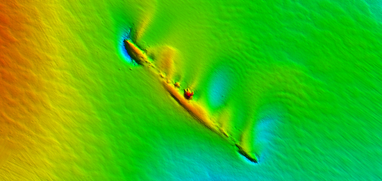 multibeam image of U-701