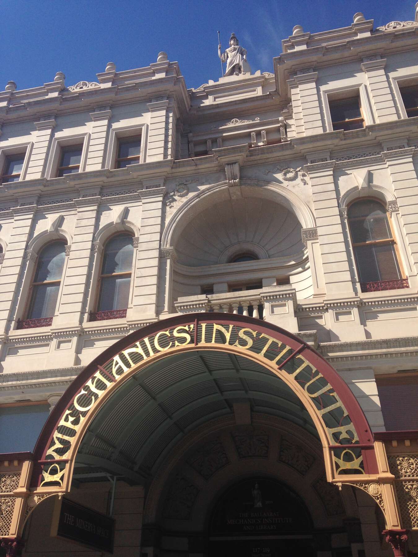 The city of Ballarat in central Victoria is known for its extensive nineteenth-century streetscapes. The Mechanics’ Institute building, here shown as it looked in 2016, is a typical example.  Image: Kristal Buckley 