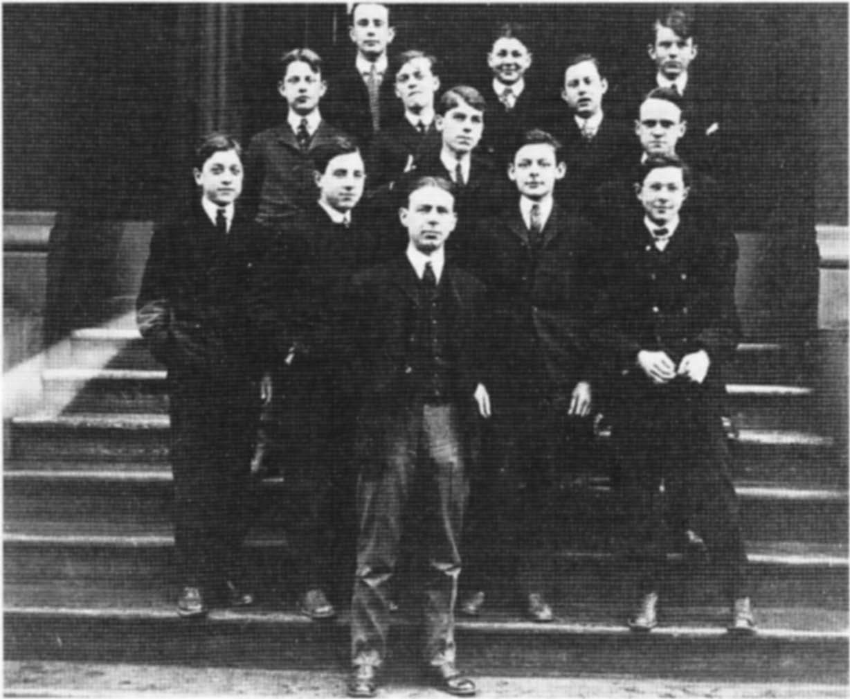 1. The Fifth-Year Class, Classical Course Students, 1903-04, Smith Academy, St. Louis (Eliot front row, second from right)