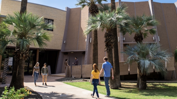 Exterior of Armstrong Hall, home of The College of Liberal Arts and Sciences, on ASU's Tempe campus.