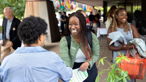 Students visit the International Fair at Uris Hall. The event showcased Cornell’s global opportunities for undergraduate and graduate students.