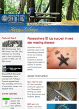 December 2014 Newsletter screenshot