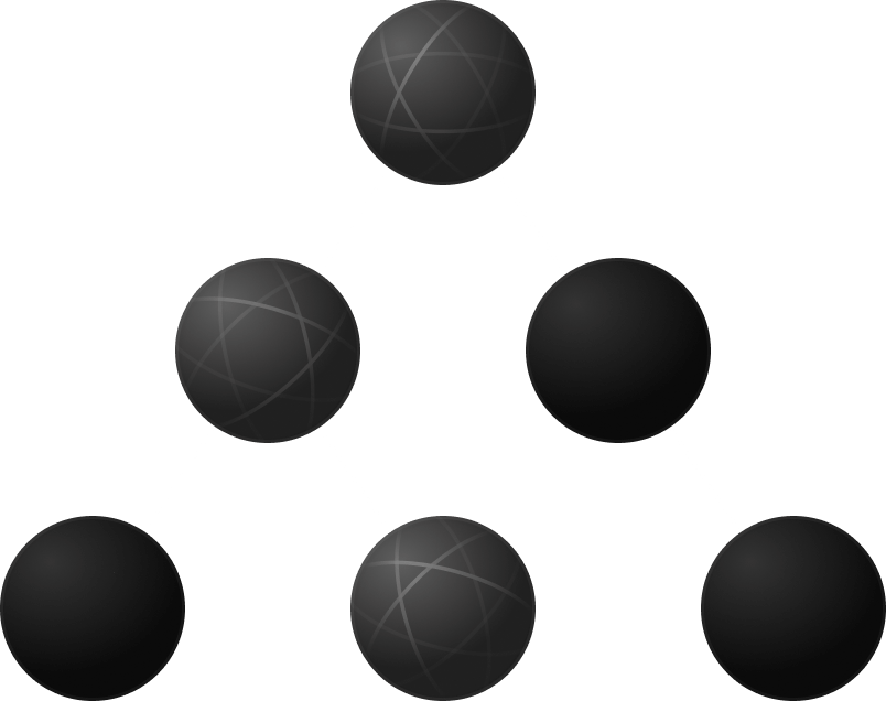 A tree structure of 3D spheres are connected by lines