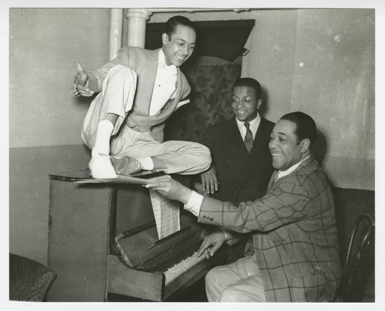 Duke Ellington, Billy Strayhorn, and Charles "Honi" Coles. Photo taken by Charles "Teenie" Harris