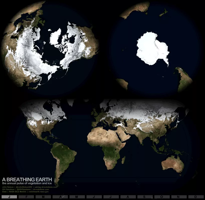 Animation of where it snows