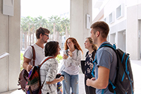 NYUAD students gathered on campus