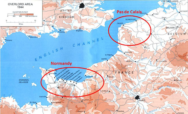 The two possible landing spots for Overlord.