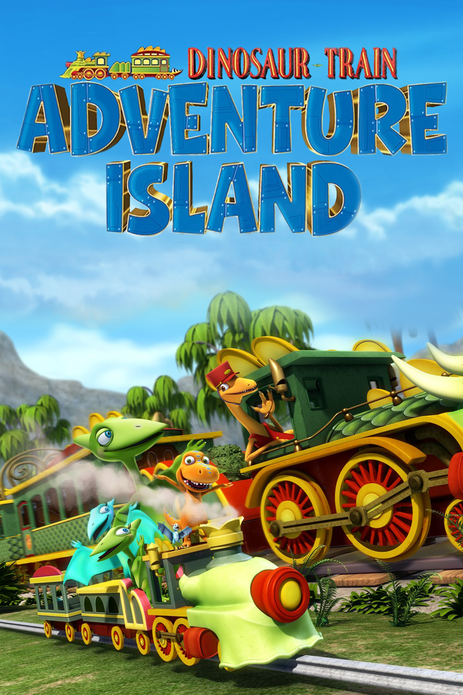 The Pteranodon family goes to to Adventure Island, a new theme park on a volcanic island!