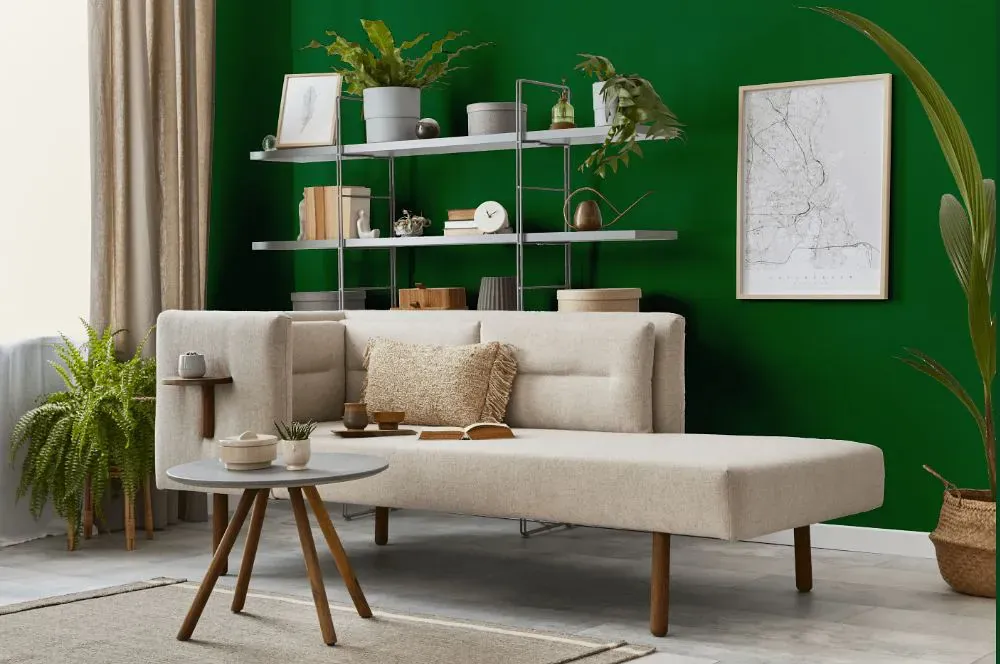 Benjamin Moore Seaweed living room