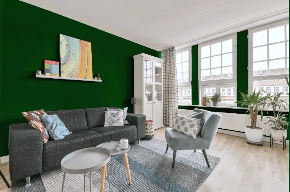 Benjamin Moore Seaweed living room walls