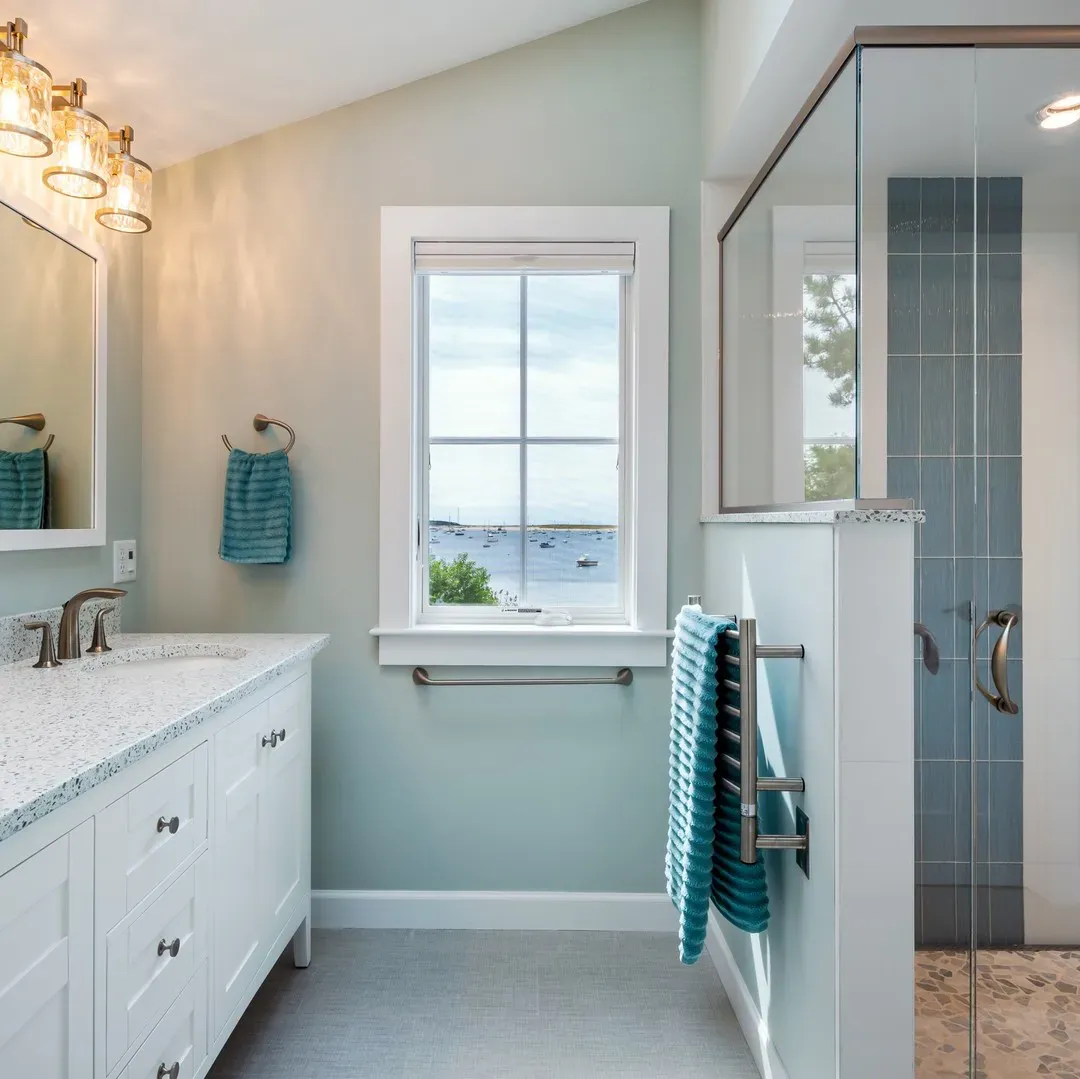 Benjamin Moore Gray Cashmere Bathroom Wall