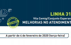 Linha 319: Estação Vila Cemig/Conjunto Esperança. Novo itinerário.