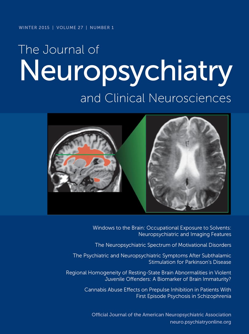 Go to The Journal of Neuropsychiatry and Clinical Neurosciences 