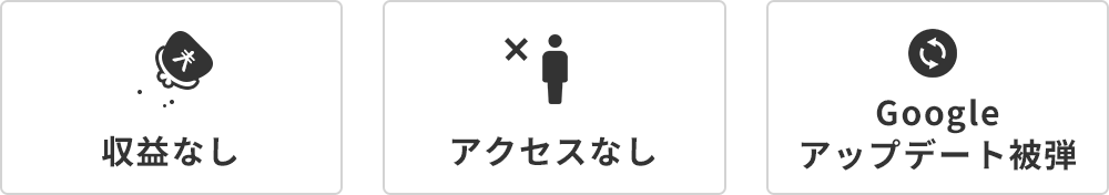 ・収益なし・アクセスなし・Googleアップデート被弾