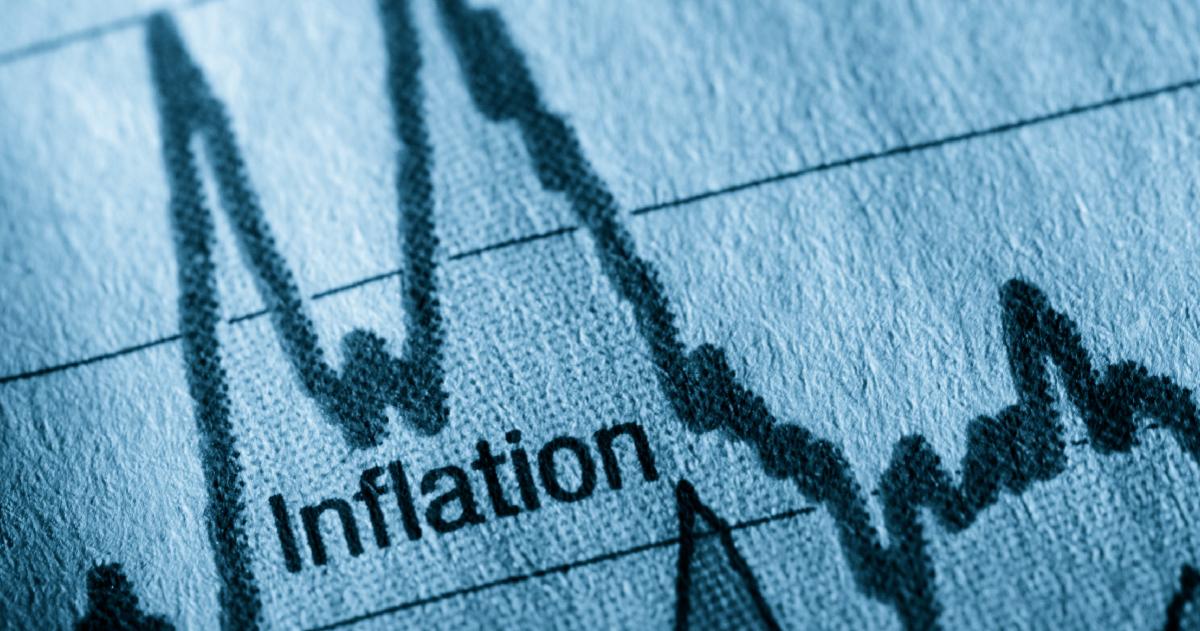 Chart showing changing levels of inflation