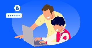 kid using laptop