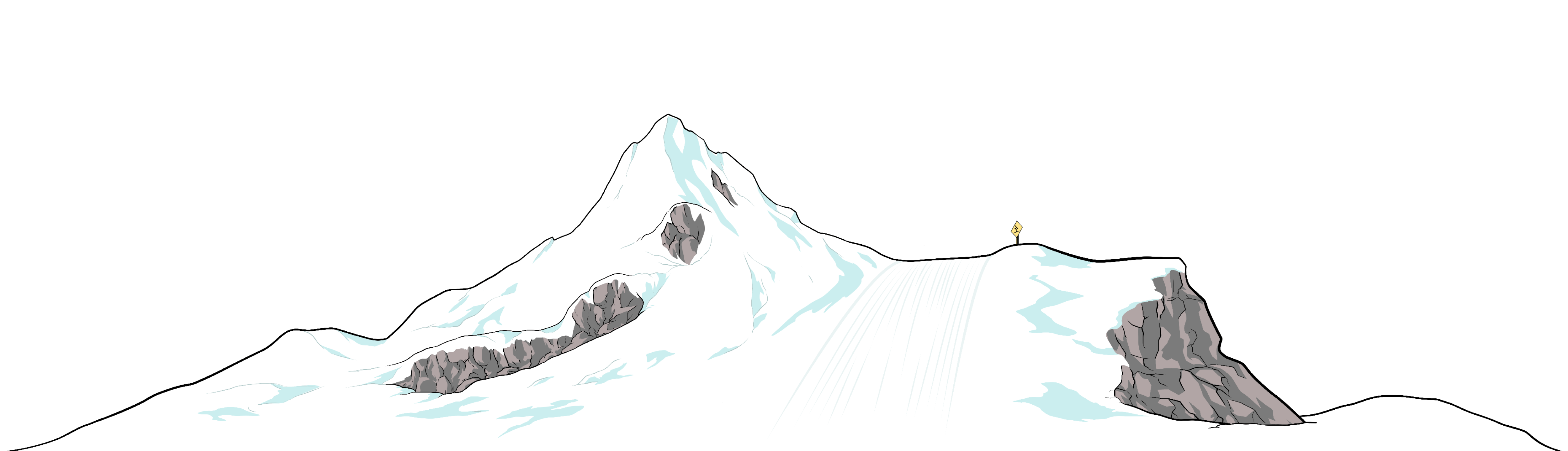 mountain with ski slopes