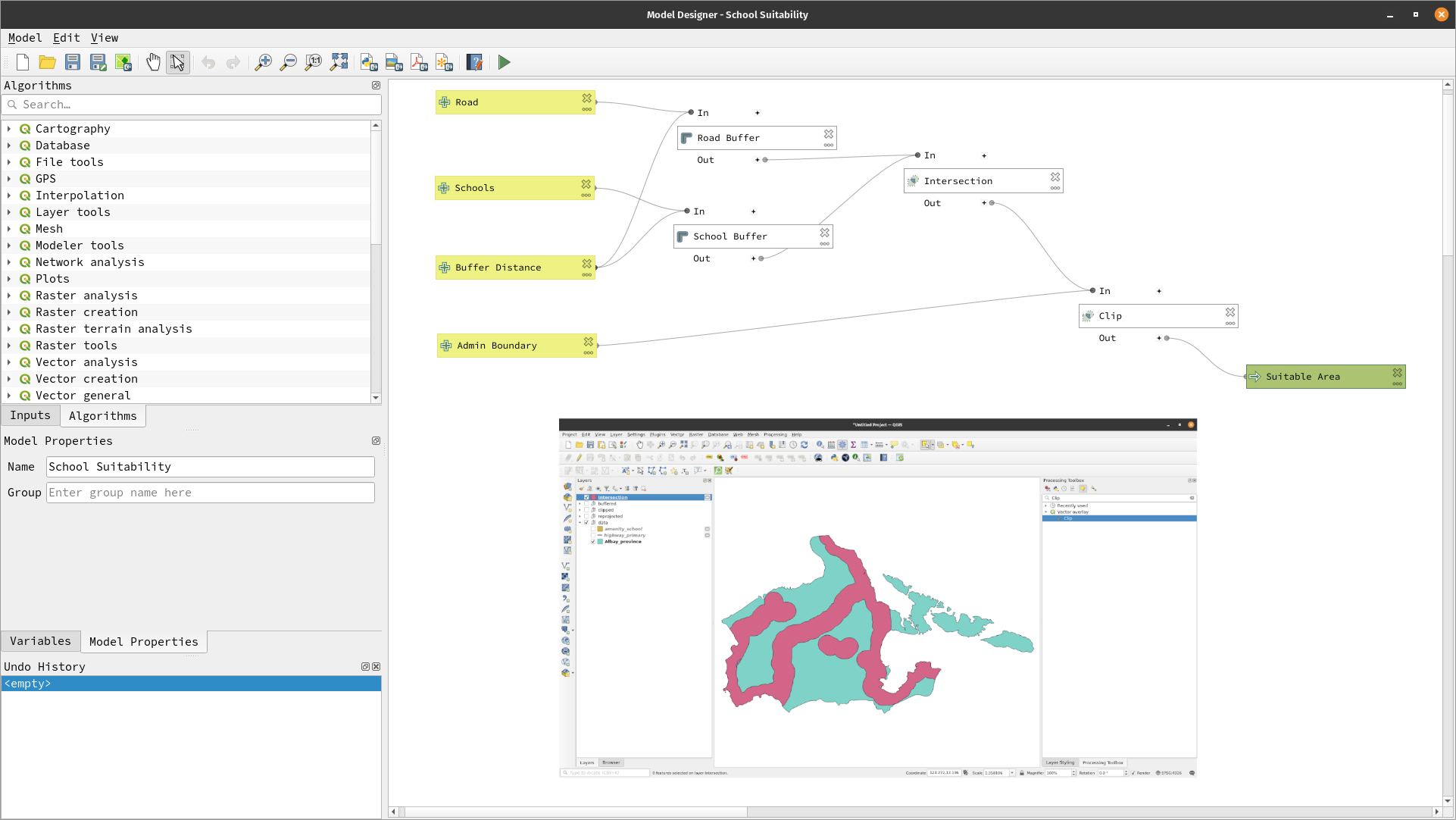 Site-suitability analysis and the graphical modeler