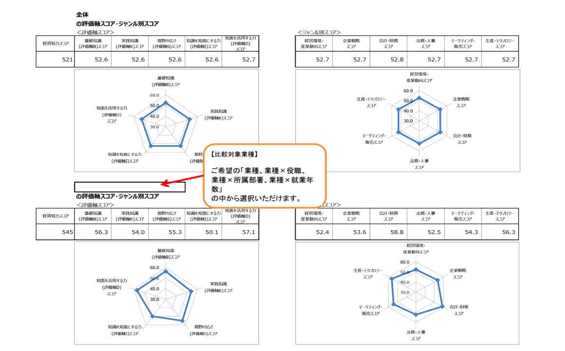 比較診断分析表 イメージ